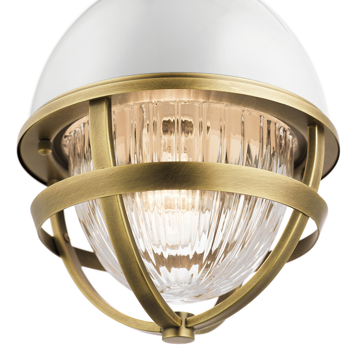 Quintiesse Tollis Mini Pendant in Natural Brass & White