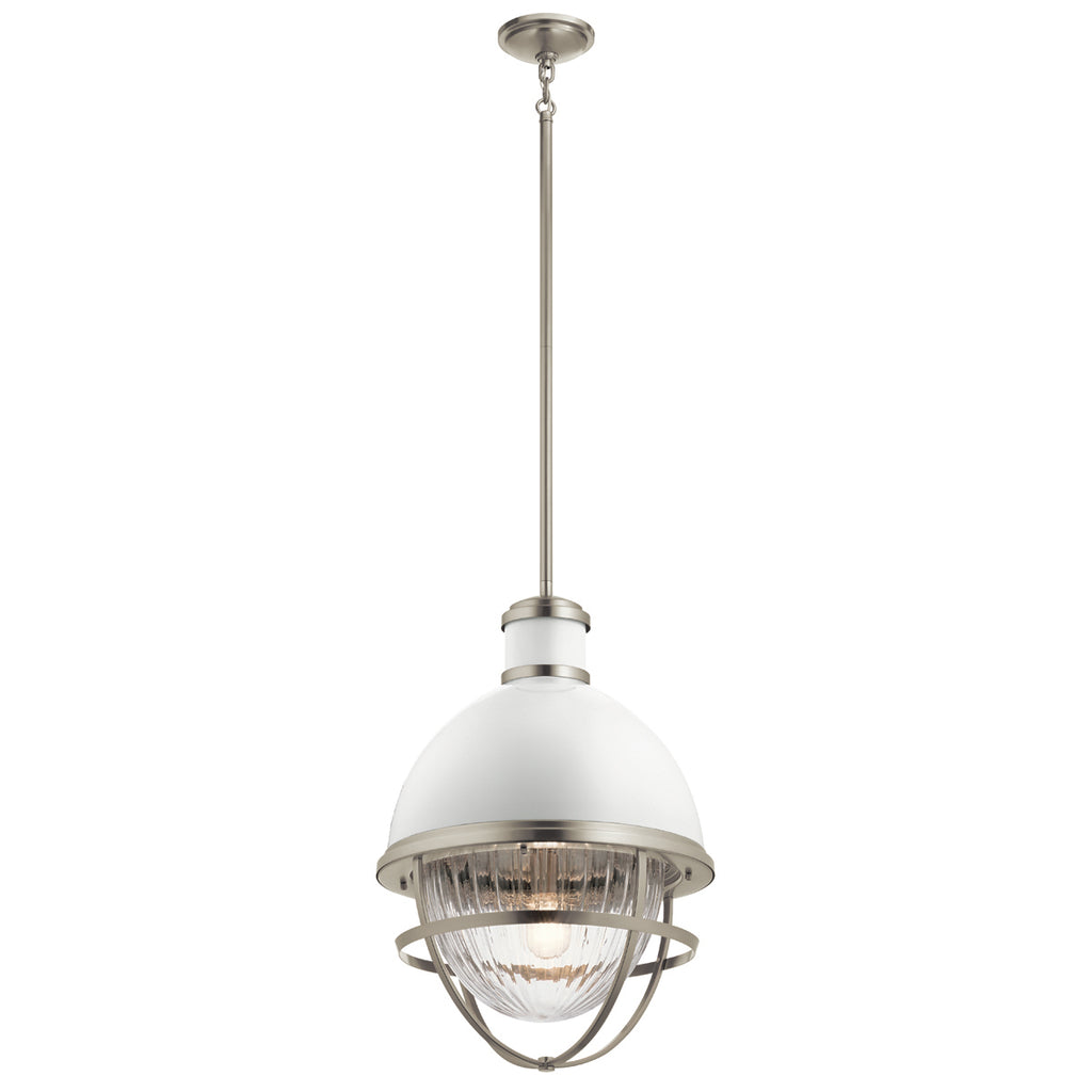 Quintiesse Tollis Pendant in Brushed Nickel & White