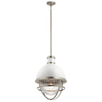 Quintiesse Tollis Pendant in Brushed Nickel & White
