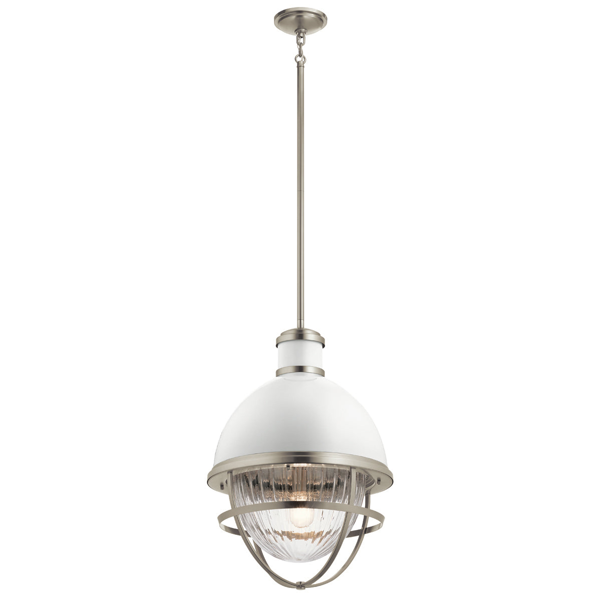 Quintiesse Tollis Pendant in Brushed Nickel & White
