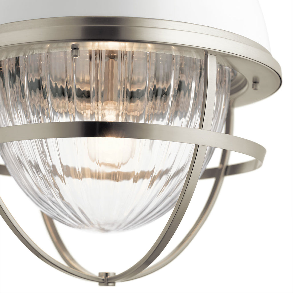 Quintiesse Tollis Pendant in Brushed Nickel & White