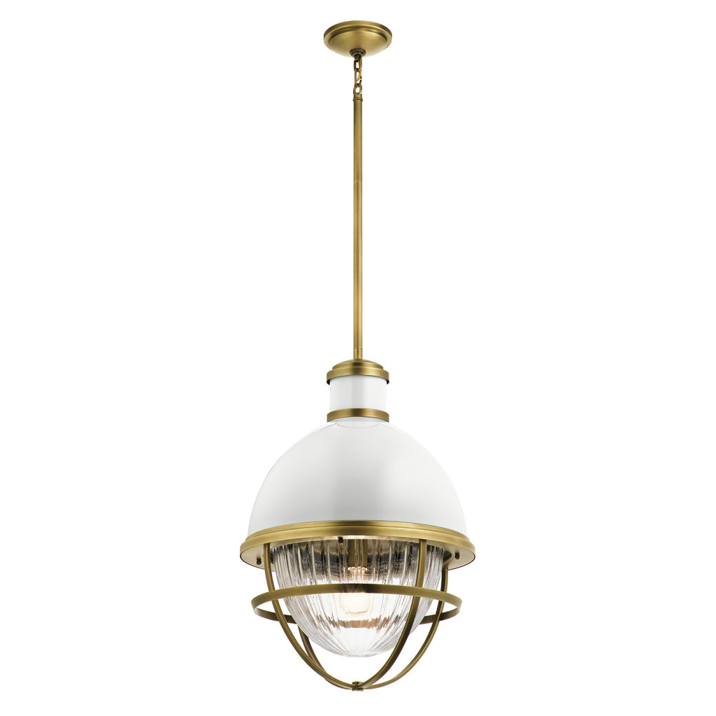 Quintiesse Tollis Pendant in Natural Brass & White