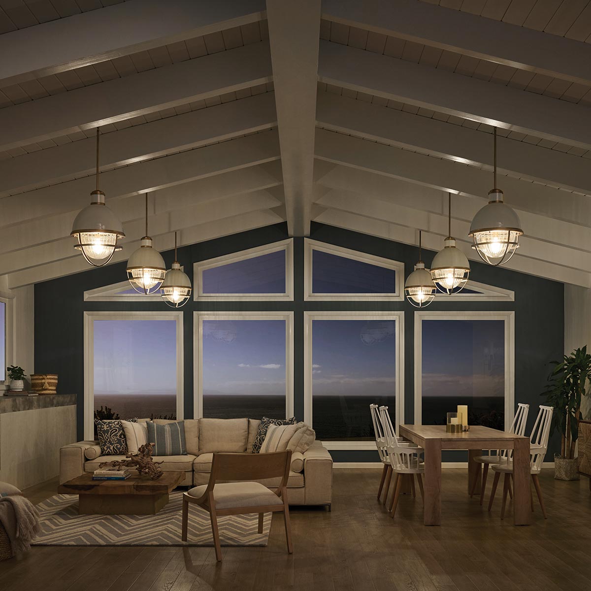 Quintiesse Tollis Pendant in Natural Brass & White