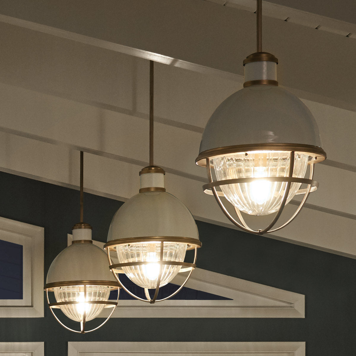 Quintiesse Tollis Pendant in Natural Brass & White