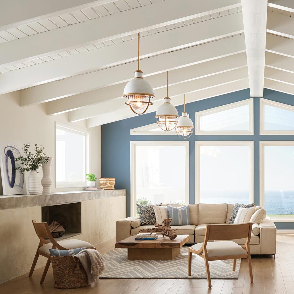 Quintiesse Tollis Pendant in Natural Brass & White