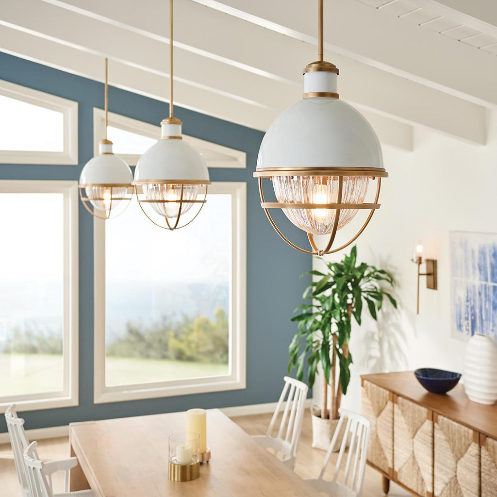 Quintiesse Tollis Pendant in Natural Brass & White