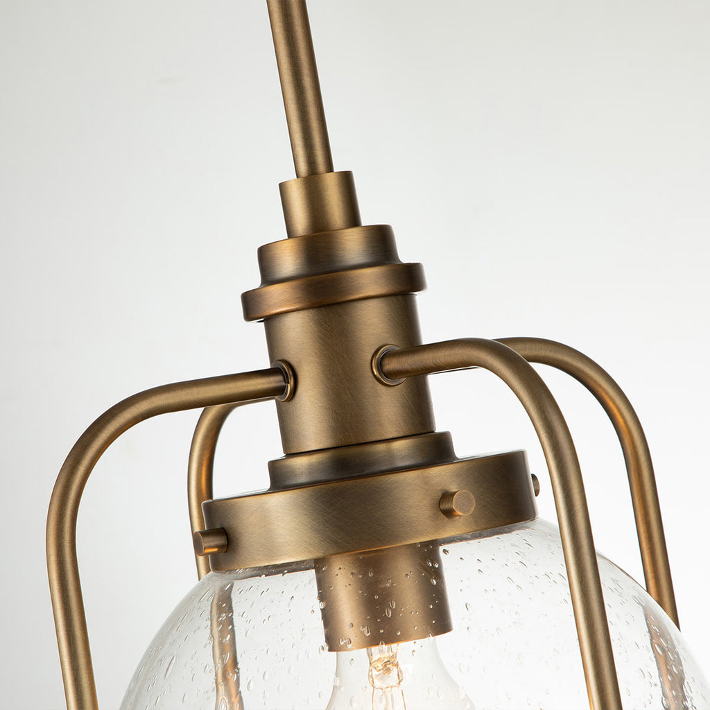 Quintiesse Triocent Bathroom Pendant/ Semi-Flush in Natural Brass
