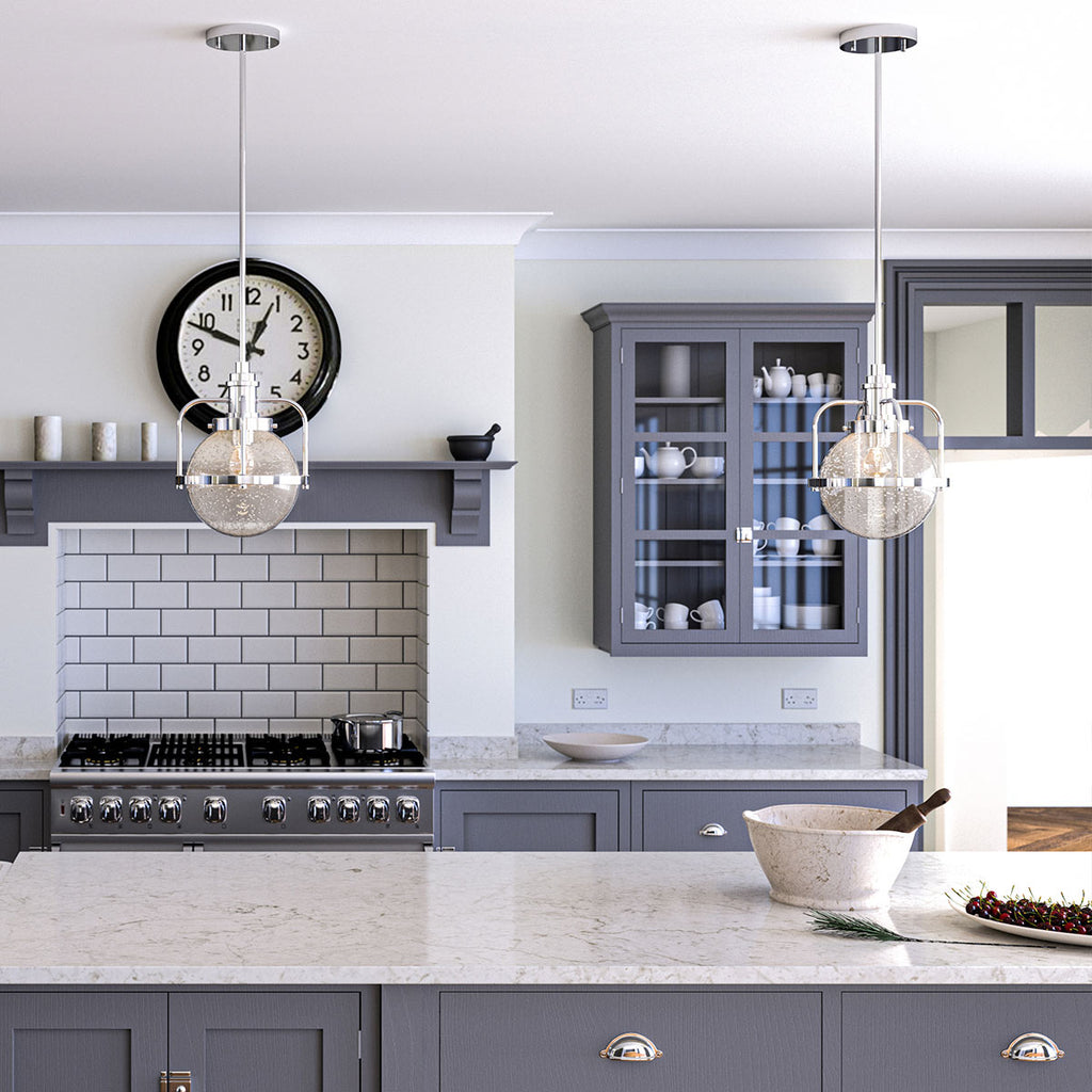 Quintiesse Triocent Bathroom Pendant/ Semi-Flush in Polished Nickel