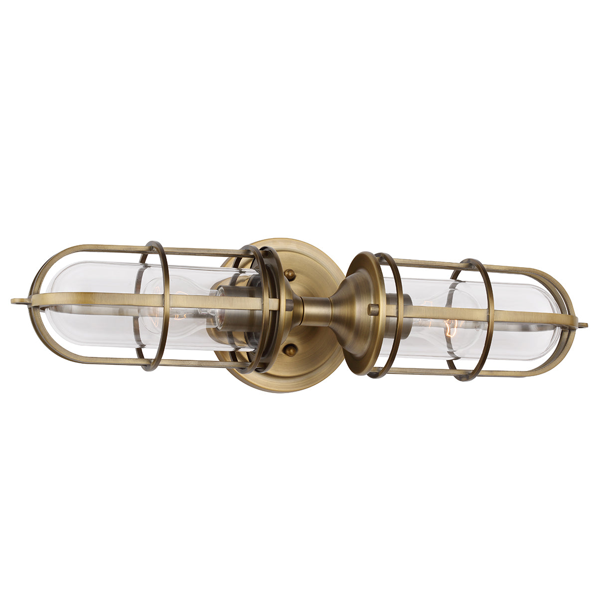 Quintiesse Urban Restoration 2 Light Wall Light Dark Antique Brass