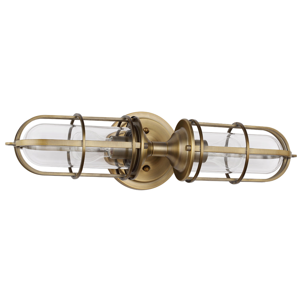 Quintiesse Urban Restoration 2 Light Wall Light Dark Antique Brass