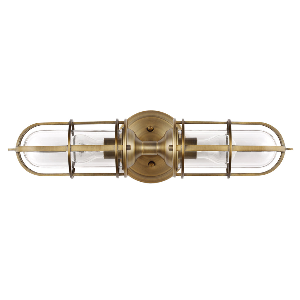 Quintiesse Urban Restoration 2 Light Wall Light Dark Antique Brass