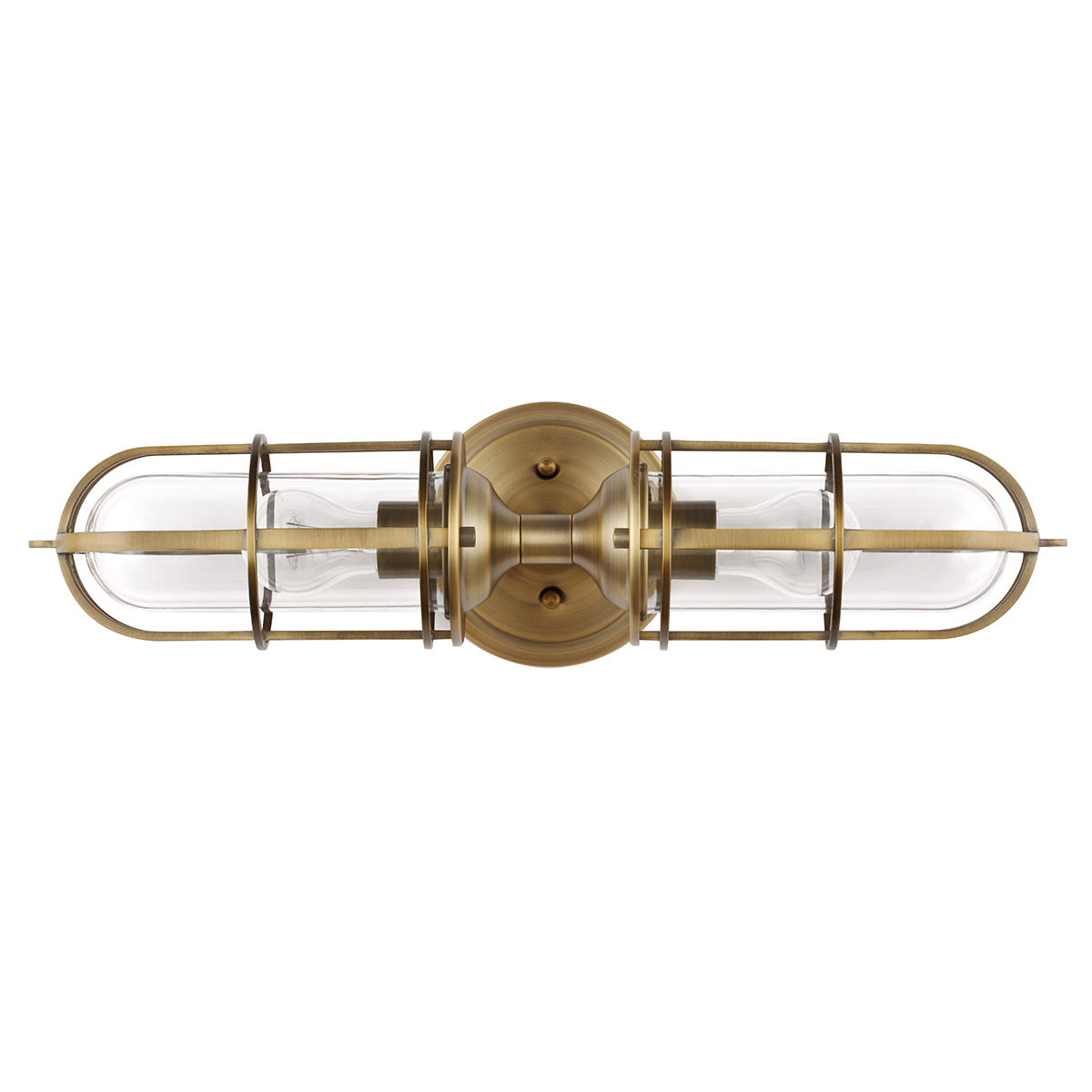 Quintiesse Urban Restoration 2 Light Wall Light Dark Antique Brass
