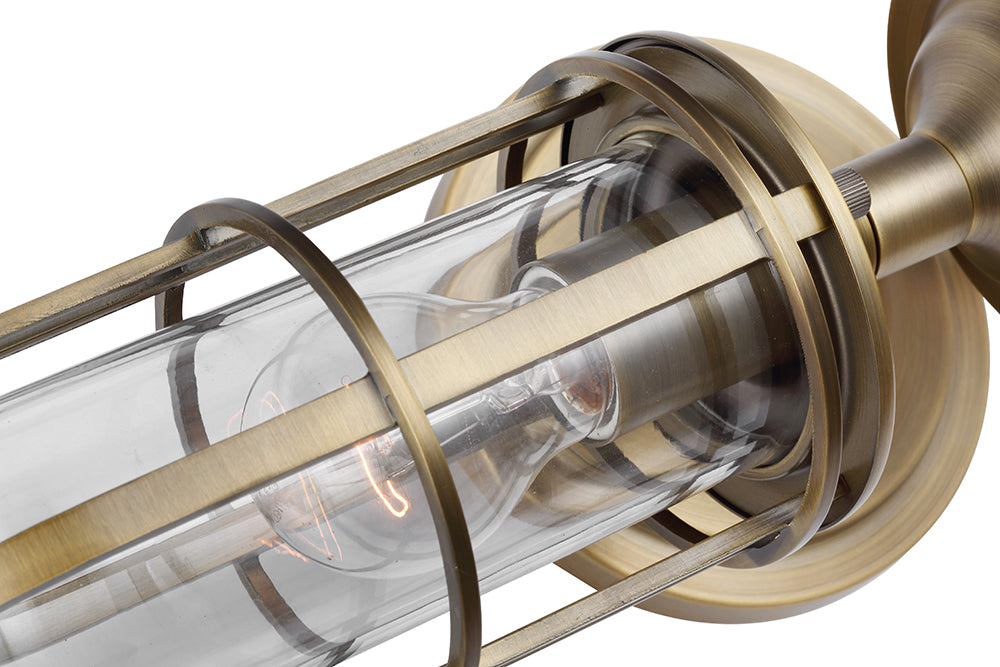 Quintiesse Urban Restoration 2 Light Wall Light Dark Antique Brass
