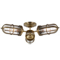 Quintiesse Urban Restoration 3 Light Semi Flush Ceiling Light Antique Brass