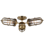 Quintiesse Urban Restoration 3 Light Semi Flush Ceiling Light Antique Brass