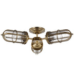 Quintiesse Urban Restoration 3 Light Semi Flush Ceiling Light Antique Brass