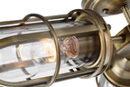 Quintiesse Urban Restoration 3 Light Semi Flush Ceiling Light Antique Brass