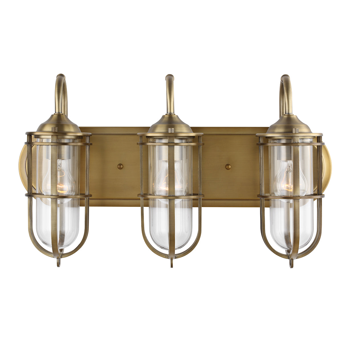 Quintiesse Urban Restoration 3 Light Wall Light Dark Antique Brass