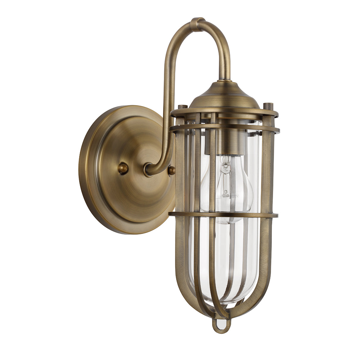Quintiesse Urban Restoration Wall Light Wall Lantern Dark Antique Brass
