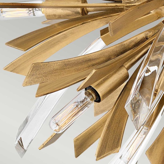 Quintiesse Vida 9 Light Semi Flush Ceiling Light Burnished Gold