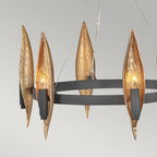 Quintiesse Willow 5 Light Chandelier in Carbon Black with Deluxe Gold