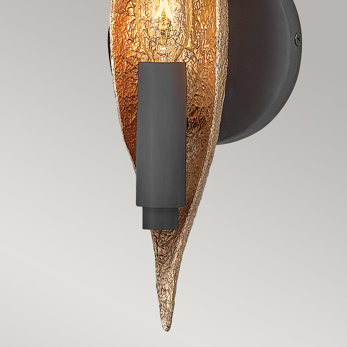 Quintiesse Willow Wall Light in Carbon Black with Deluxe Gold