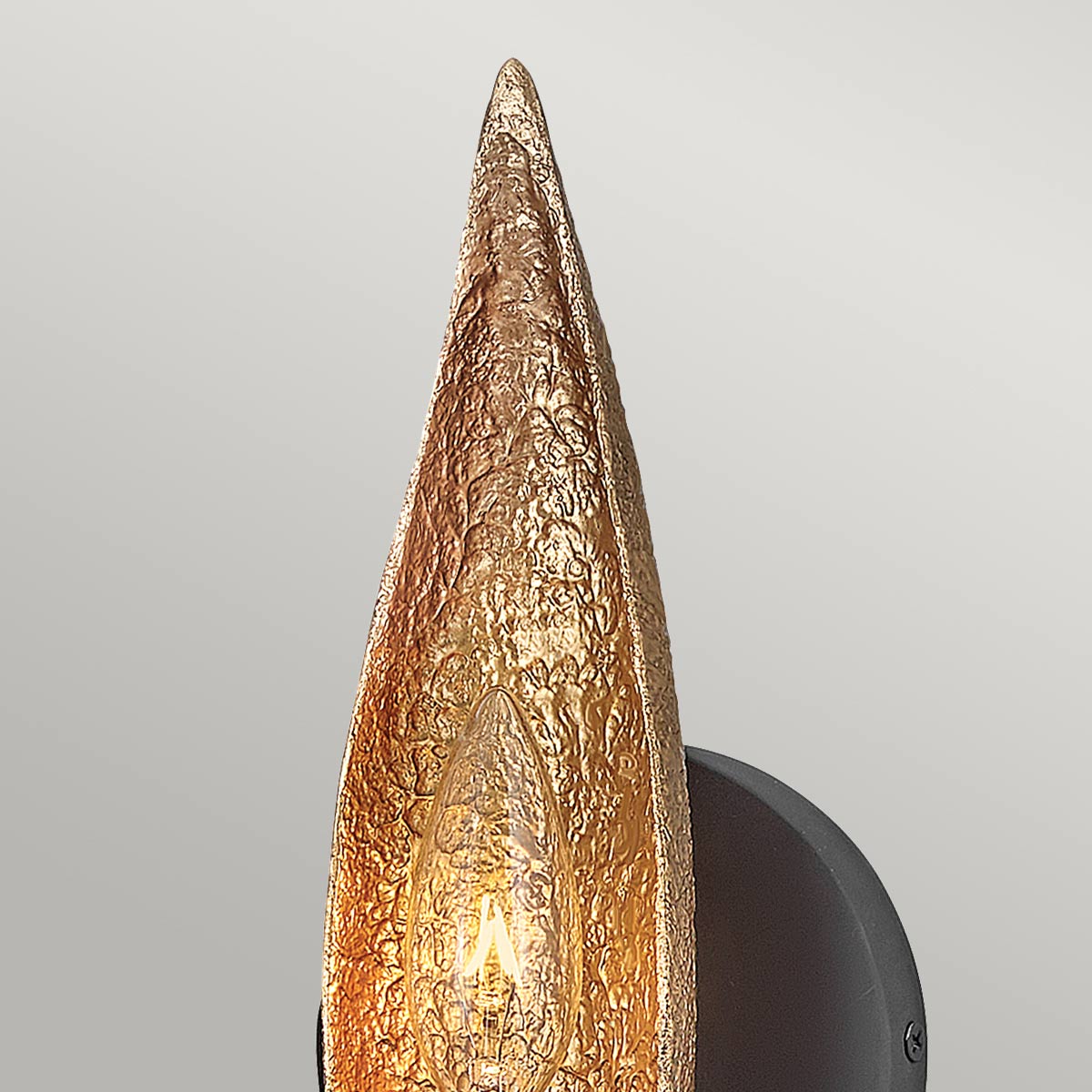 Quintiesse Willow Wall Light in Carbon Black with Deluxe Gold