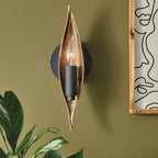 Quintiesse Willow Wall Light in Carbon Black with Deluxe Gold