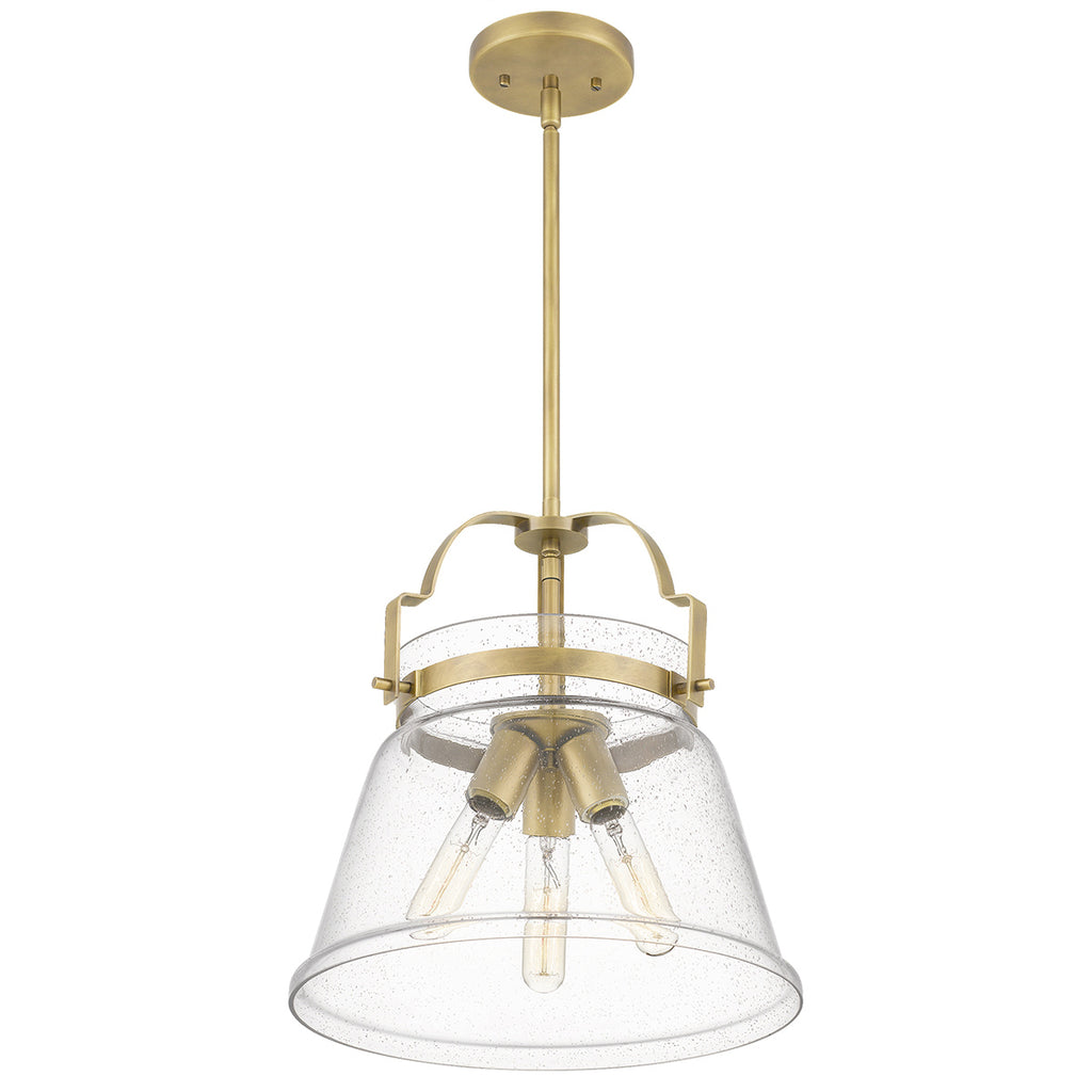 Quintiesse Wimberley 3 Light Pendant in Weathered Brass