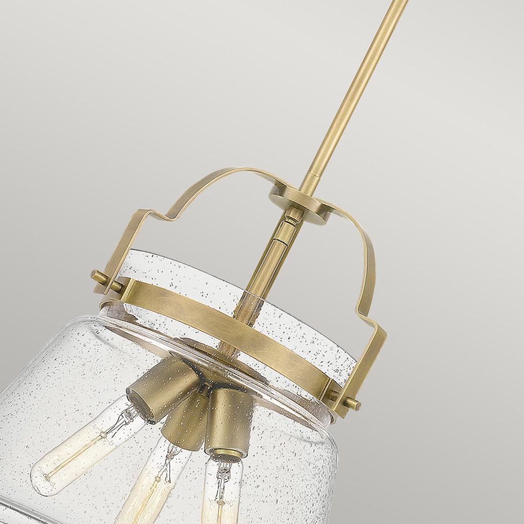 Quintiesse Wimberley 3 Light Pendant in Weathered Brass