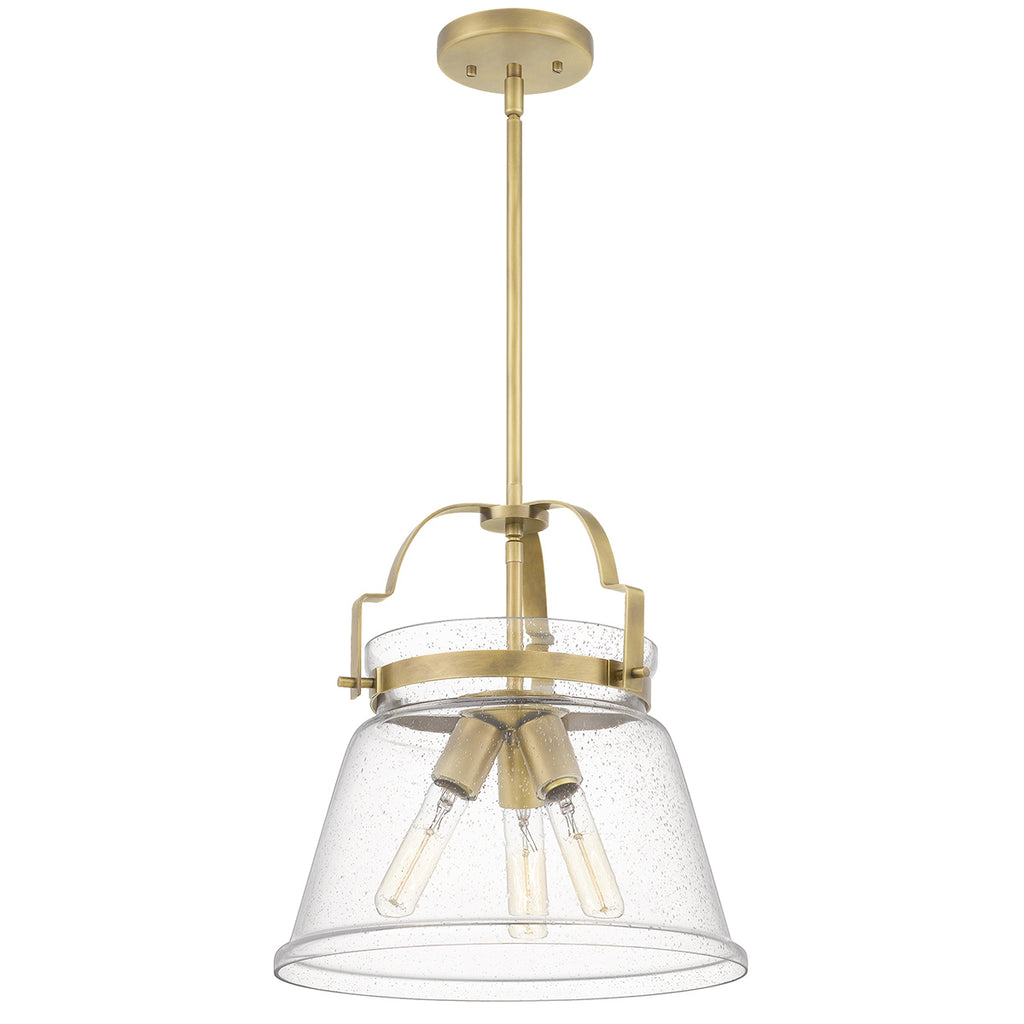 Quintiesse Wimberley 3 Light Pendant in Weathered Brass