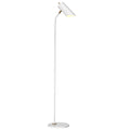 Elstead Quinto 1 Light Floor Lamp in Aged Brass with White Shade