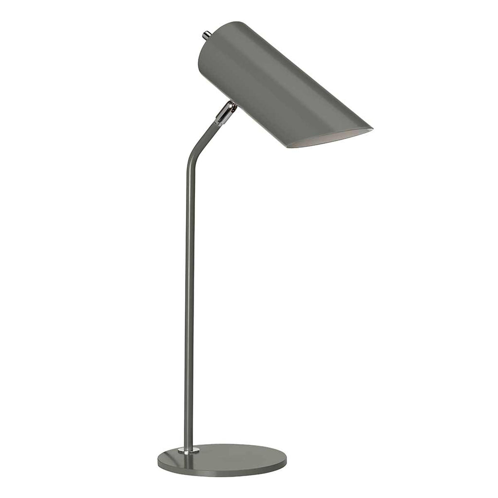 Elstead Quinto Table Lamp in Dark Grey and Polished Nickel