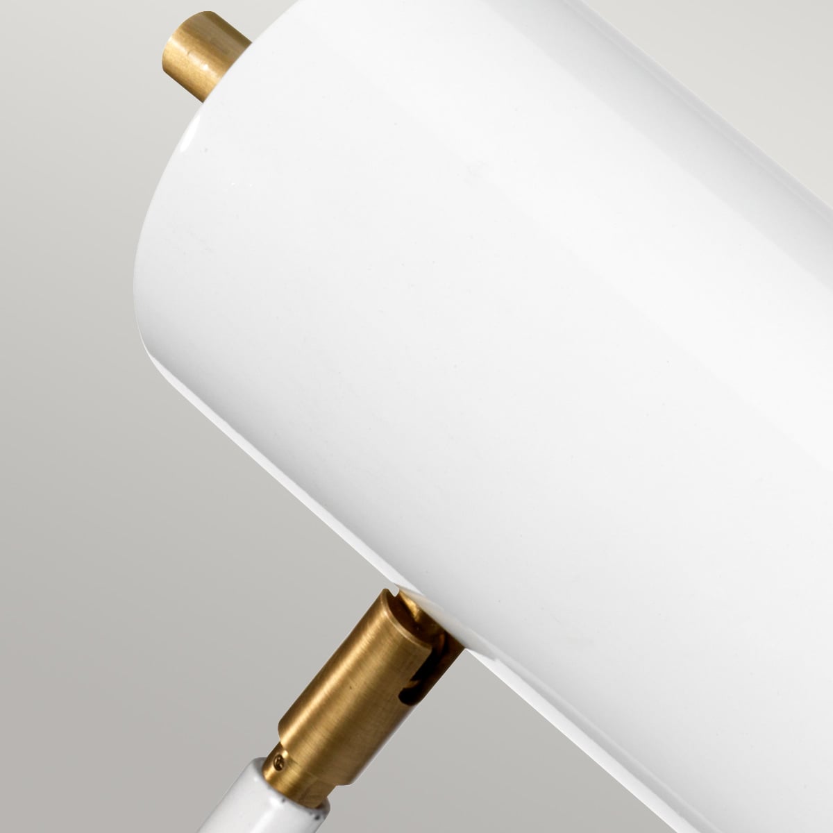 Elstead Quinto Table Lamp in White and Aged Brass