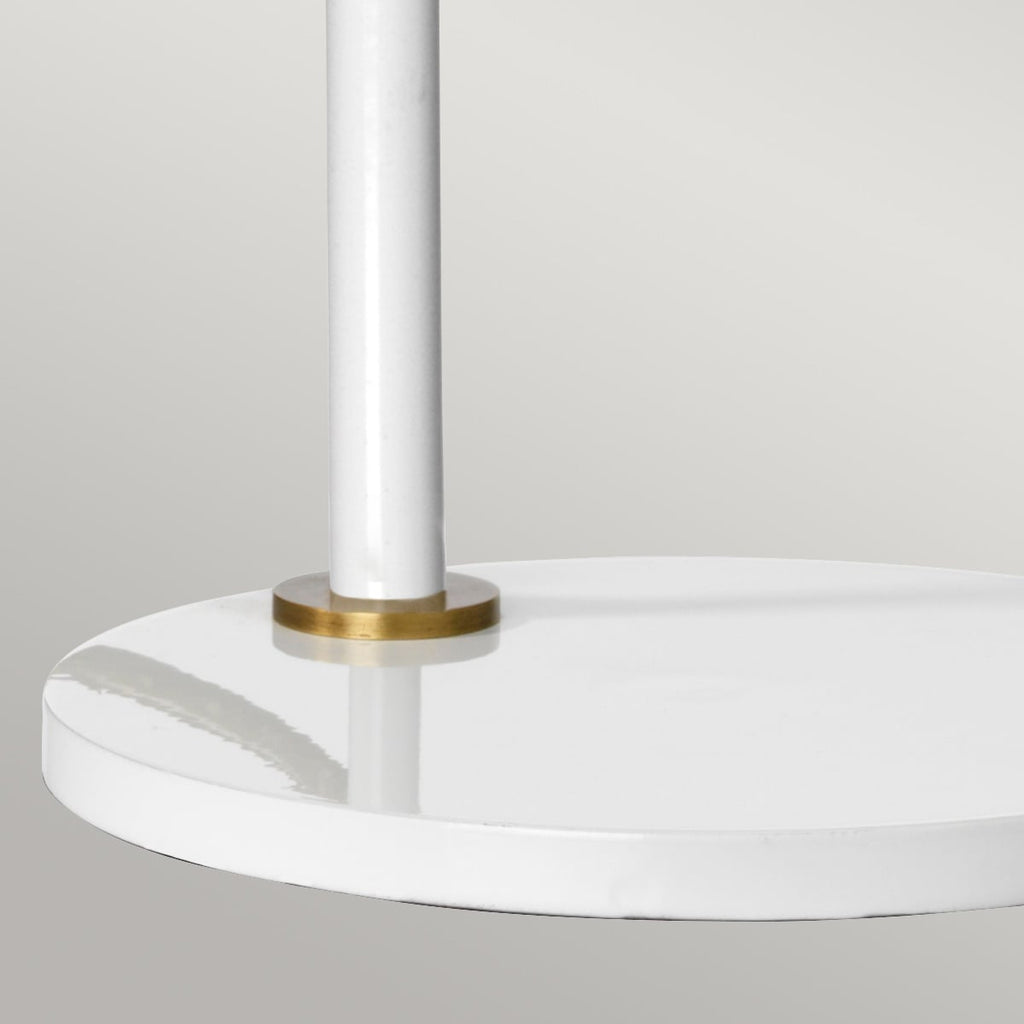 Elstead Quinto Table Lamp in White and Aged Brass