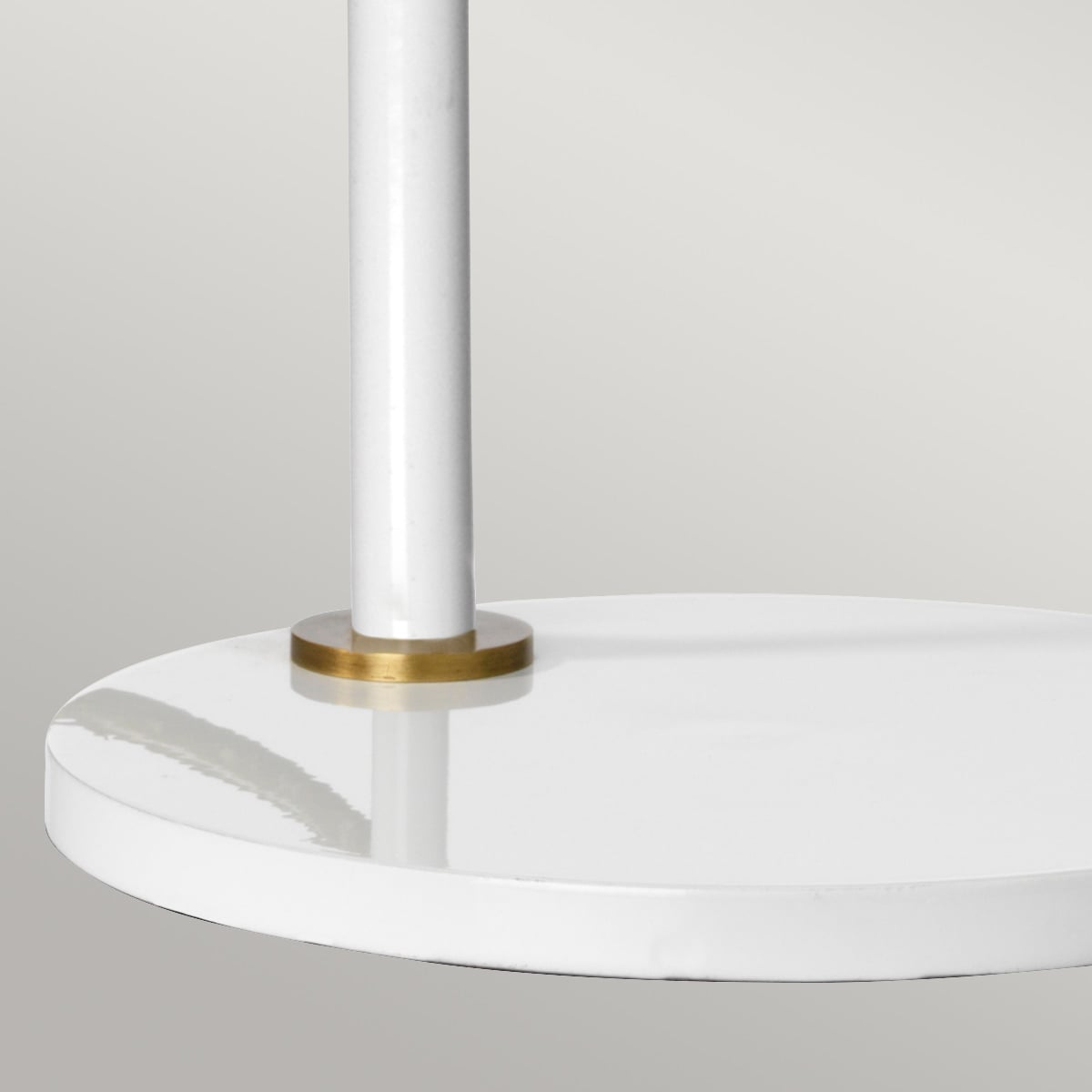 Elstead Quinto Table Lamp in White and Aged Brass