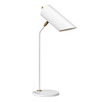 Elstead Quinto Table Lamp in White and Aged Brass