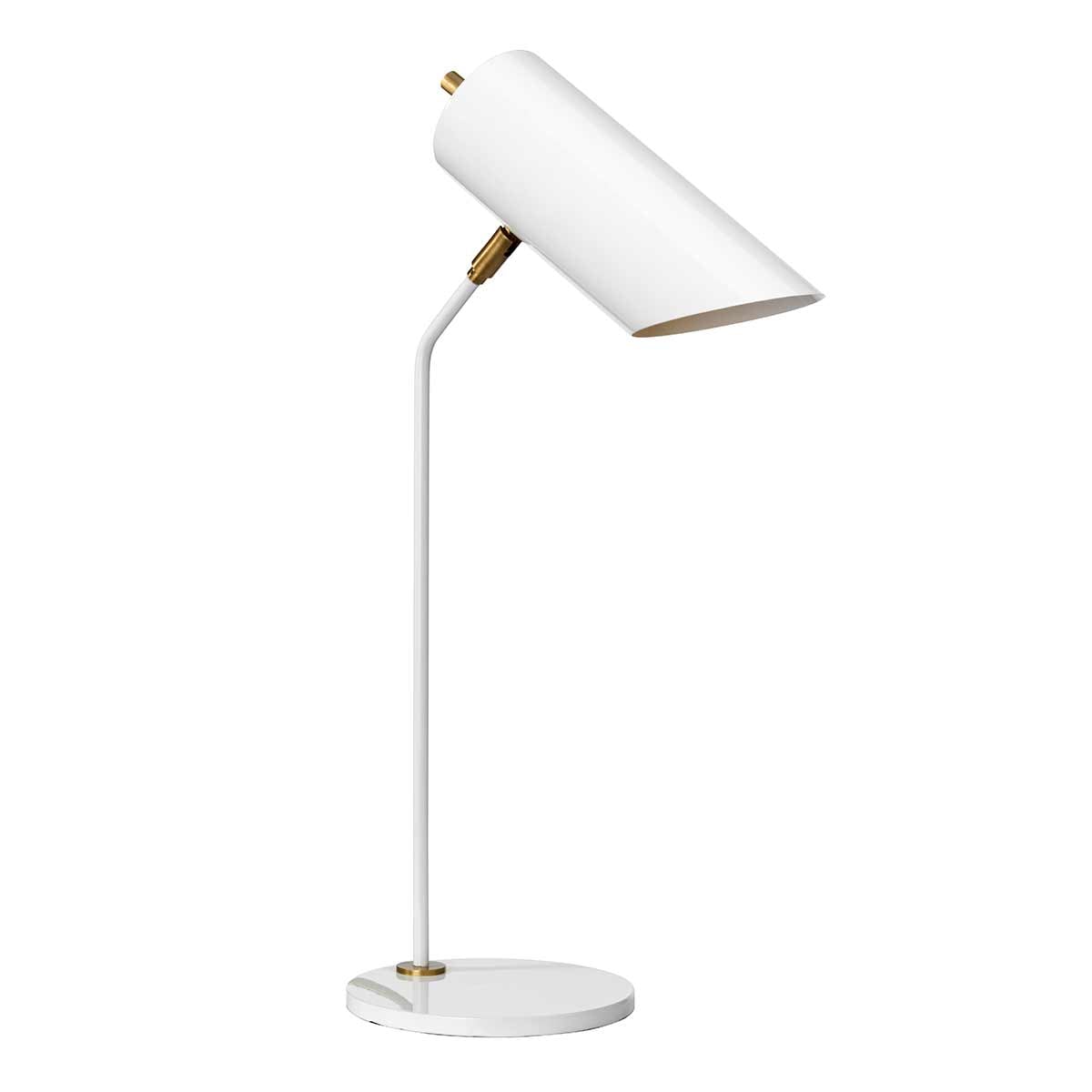 Elstead Quinto Table Lamp in White and Aged Brass
