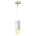 Elstead Quinto 1 Light Pendant Light in White and Aged Brass
