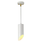 Elstead Quinto 1 Light Pendant Light in White and Aged Brass