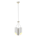 Elstead Quinto 3 Light Chandelier in White Aged Brass
