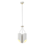Elstead Quinto 3 Light Chandelier in White Aged Brass