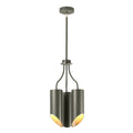 Elstead Quinto 3 Light Chandelier in Dark Grey and Polished Nickel