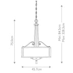 Quoizel Adonis 3 Light Pendant Light in Dark Cherry