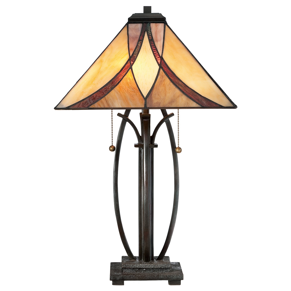 Quoizel Asheville Tiffany Table Lamp in Valiant Bronze