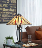 Quoizel Asheville Tiffany Table Lamp in Valiant Bronze