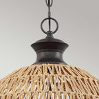 Quoizel Casablanca 3 Light Pendant Palladian Bronze with Rope Shade