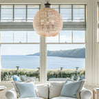 Quoizel Casablanca 3 Light Pendant Palladian Bronze with Rope Shade