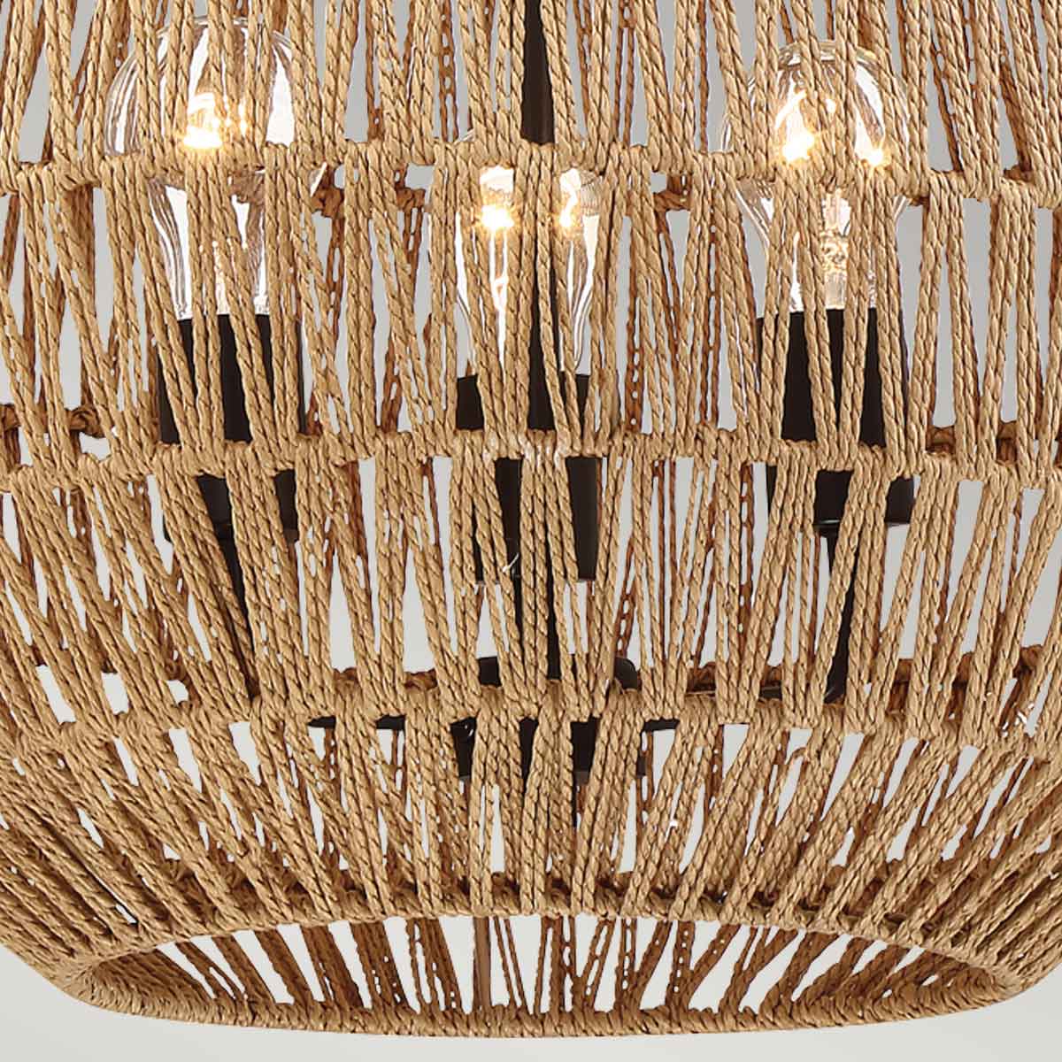 Quoizel Casablanca 3 Light Pendant Palladian Bronze with Rope Shade
