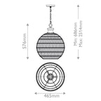 Quoizel Casablanca 3 Light Pendant Palladian Bronze with Rope Shade